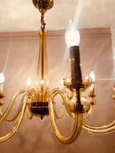 Load image into Gallery viewer, 1950s Czech Crystal Glass 10 Arm Chandelier