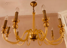 Load image into Gallery viewer, 1950s Czech Crystal Glass 10 Arm Chandelier