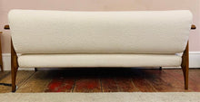 Load image into Gallery viewer, 1950s Danish White Boucle & Cherrywood Sofa