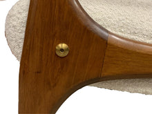 Load image into Gallery viewer, 1950s Danish White Boucle & Cherrywood Sofa