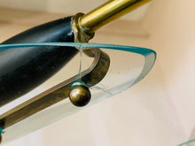 Load image into Gallery viewer, 1950s Italian Brass and Glass Leaves Chandelier