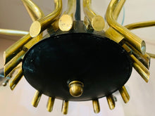 Load image into Gallery viewer, 1950s Italian Brass and Glass Leaves Chandelier