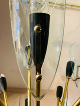 Load image into Gallery viewer, 1950s Italian Brass and Glass Leaves Chandelier