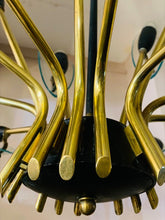 Load image into Gallery viewer, 1950s Italian Brass and Glass Leaves Chandelier