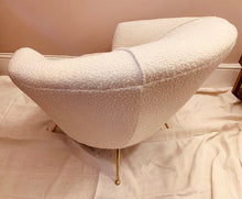 Load image into Gallery viewer, 1950s Italian Curved Armchair with Brass Legs