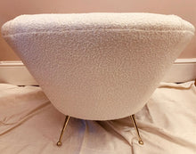 Load image into Gallery viewer, 1950s Italian Curved Armchair with Brass Legs