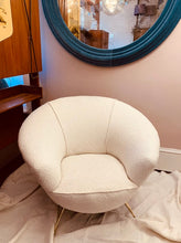 Load image into Gallery viewer, 1950s Italian Curved Armchair with Brass Legs