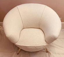 Load image into Gallery viewer, 1950s Italian Curved Armchair with Brass Legs