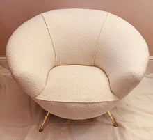 Load image into Gallery viewer, 1950s Italian Curved Armchair with Brass Legs