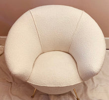 Load image into Gallery viewer, 1950s Italian Curved Armchair with Brass Conical Legs