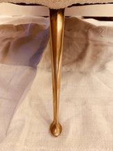 Load image into Gallery viewer, 1950s Italian Curved Armchair with Brass Conical Legs