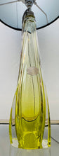 Load image into Gallery viewer, 1950s Val St Lambert Lime Green Glass Table Lamp
