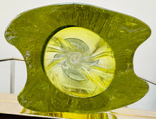 Load image into Gallery viewer, 1950s Val St Lambert Lime Green Glass Table Lamp
