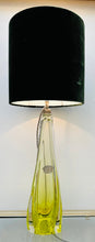 Load image into Gallery viewer, 1950s Val St Lambert Lime Green Glass Table Lamp