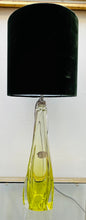 Load image into Gallery viewer, 1950s Val St Lambert Lime Green Glass Table Lamp