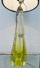 Load image into Gallery viewer, 1950s Val St Lambert Lime Green Glass Table Lamp