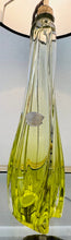 Load image into Gallery viewer, 1950s Val St Lambert Lime Green Glass Table Lamp