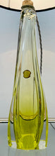 Load image into Gallery viewer, 1950s Val St Lambert Lime Green Glass Table Lamp