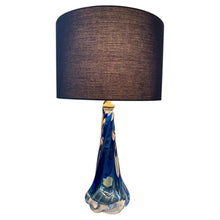 Load image into Gallery viewer, 1950s Val St Lambert Blue Twisted Glass Lamp Base