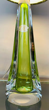 Load image into Gallery viewer, 1950s Val St Lambert Green & Clear Glass Table Lamp