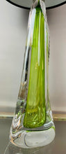 Load image into Gallery viewer, 1950s Val St Lambert Green & Clear Glass Table Lamp