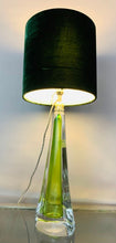 Load image into Gallery viewer, 1950s Val St Lambert Green & Clear Glass Table Lamp