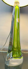 Load image into Gallery viewer, 1950s Val St Lambert Green & Clear Glass Table Lamp