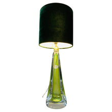 Load image into Gallery viewer, 1950s Val St Lambert Green & Clear Glass Table Lamp