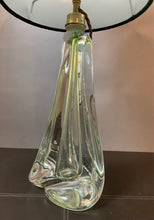 Load image into Gallery viewer, 1950s Val St Lambert Green Glass Table Lamp