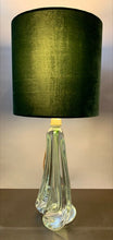 Load image into Gallery viewer, 1950s Val St Lambert Green Glass Table Lamp