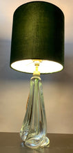 Load image into Gallery viewer, 1950s Val St Lambert Green Glass Table Lamp