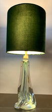 Load image into Gallery viewer, 1950s Val St Lambert Green Glass Table Lamp
