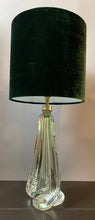 Load image into Gallery viewer, 1950s Val St Lambert Green Glass Table Lamp