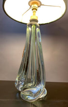 Load image into Gallery viewer, 1950s Val St Lambert Green Glass Table Lamp