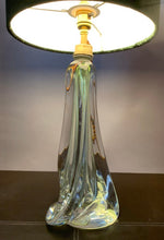 Load image into Gallery viewer, 1950s Val St Lambert Green Glass Table Lamp
