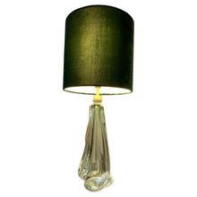 Load image into Gallery viewer, 1950s Val St Lambert Green Glass Table Lamp