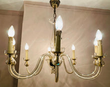 Load image into Gallery viewer, 1950s Czech Bohemian Crystal Glass Chandelier