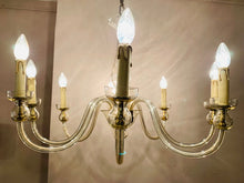 Load image into Gallery viewer, 1950s Czech Bohemian Crystal Glass Chandelier