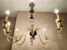 Load image into Gallery viewer, 1950s Czech Bohemian Crystal Glass Chandelier
