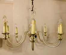 Load image into Gallery viewer, 1950s Czech Bohemian Crystal Glass Chandelier