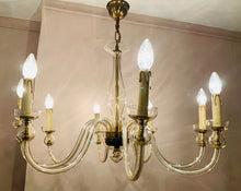 Load image into Gallery viewer, 1950s Czech Bohemian Crystal Glass Chandelier