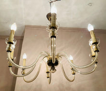 Load image into Gallery viewer, 1950s Czech Bohemian Crystal Glass Chandelier
