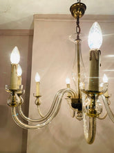 Load image into Gallery viewer, 1950s Czech Bohemian Crystal Glass Chandelier