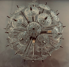 Load image into Gallery viewer, 1960s Val St Lambert Cut Glass Sputnik Chandelier