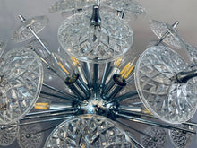 Load image into Gallery viewer, 1960s Val St Lambert Cut Glass Sputnik Chandelier