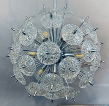Load image into Gallery viewer, 1960s Val St Lambert Cut Glass Sputnik Chandelier