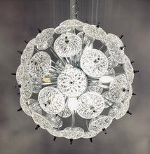 Load image into Gallery viewer, 1960s Val St Lambert Cut Glass Sputnik Chandelier