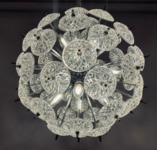 Load image into Gallery viewer, 1960s Val St Lambert Cut Glass Sputnik Chandelier