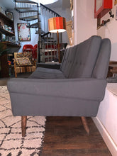 Load image into Gallery viewer, 1960s Danish 3-Seater Svend Skipper Blue Grey Sofa