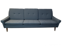 Load image into Gallery viewer, 1960s Danish 3-Seater Svend Skipper Blue Grey Sofa
